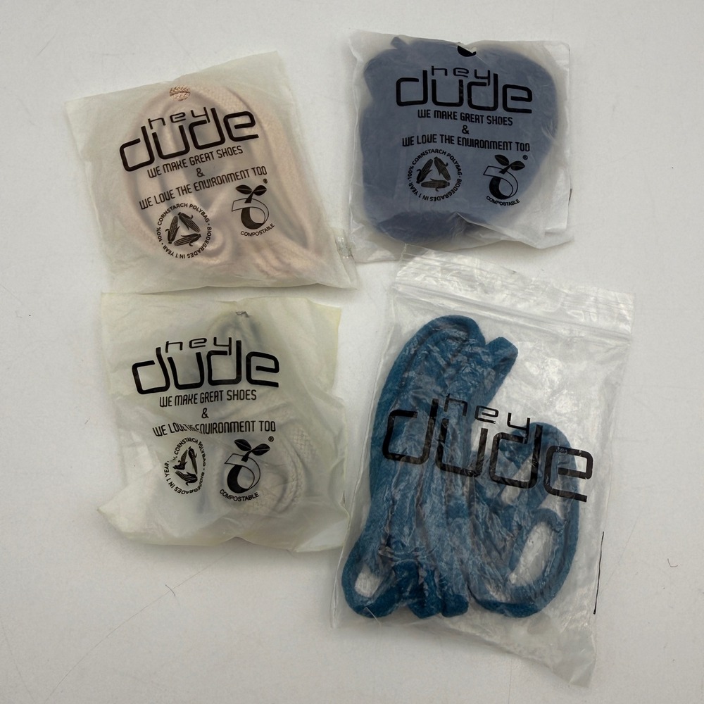 Hey Dude Shoelaces Unisex OS Multi-Color Replacement Laces‎ Bundle 4 Pairs